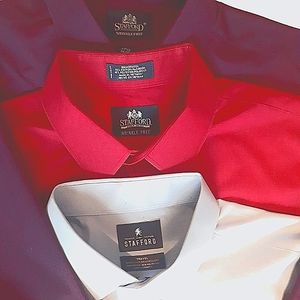 Men's Stafford Dress Shirts - Multi-Color 3 Shirt Bundle Size 17 1/2  34-35